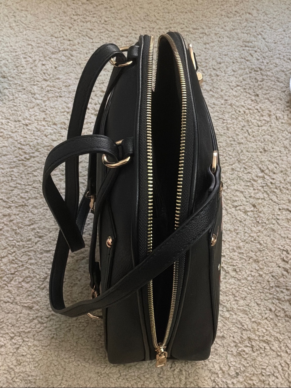 Black Hand-Painted Fashionista Crossbody Bag - Picture 10 of 16